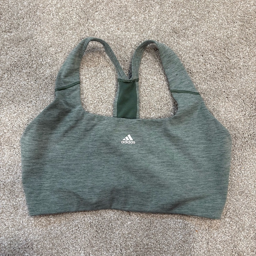 Adidas Heathered Green Sports Top